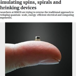 Simulating spins, spirals and shrinking devices