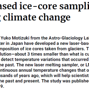 Laser-based ice-core sampling for studying climate change