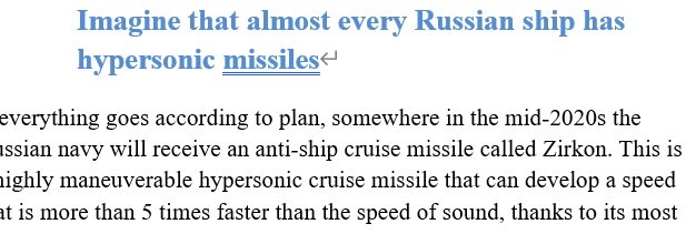 Read more about the article Imagine that almost every Russian ship has hypersonic missiles