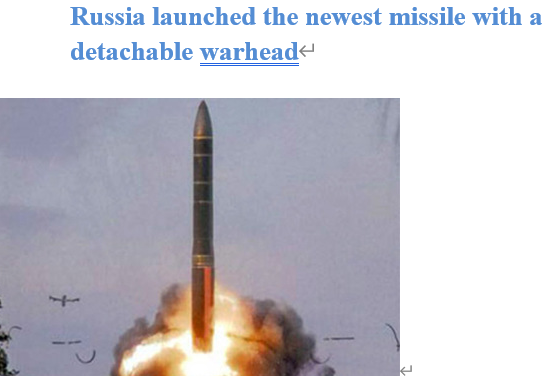 Read more about the article Russia launched the newest missile with a detachable warhead