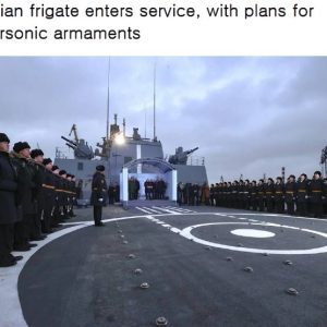 Russian frigate enters service, with plans for hypersonic armaments