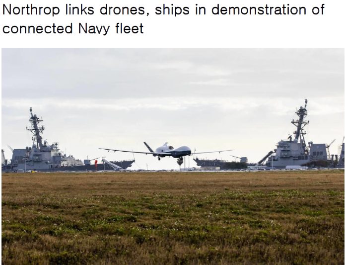 Read more about the article Northrop links drones, ships in demonstration of connected Navy fleet