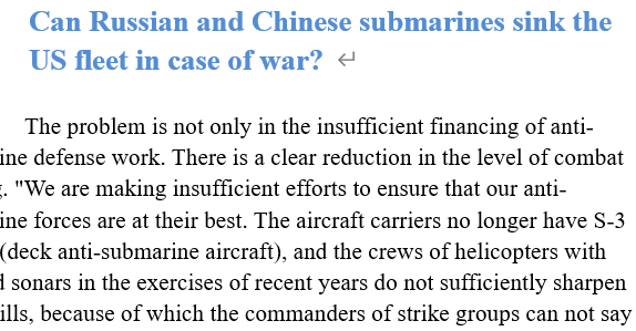 Read more about the article Can Russian and Chinese submarines sink the US fleet in case of war?