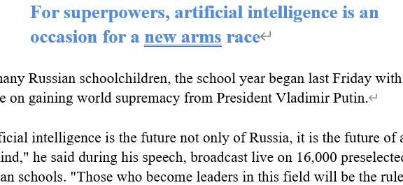 Read more about the article For superpowers, artificial intelligence is an occasion for a new arms race