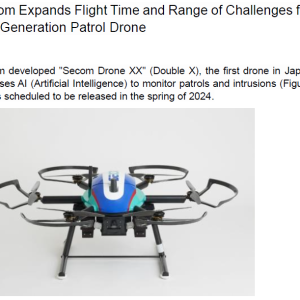 Secom Expands Flight Time and Range of Challenges for 2nd Generation Patrol Drone