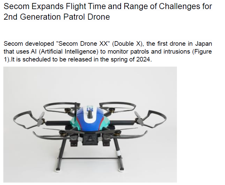 Read more about the article Secom Expands Flight Time and Range of Challenges for 2nd Generation Patrol Drone