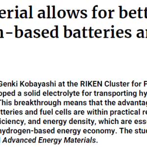 New material allows for better hydrogen