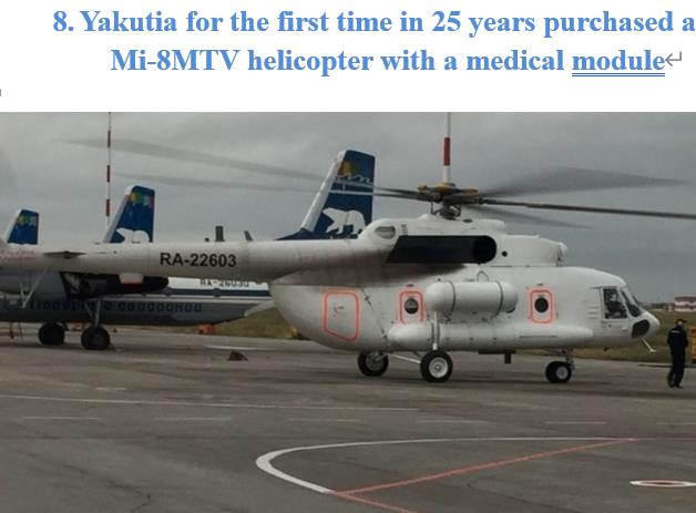 Read more about the article Yakutia for the first time in 25 years purchased a Mi-8MTV helicopter with a medical module