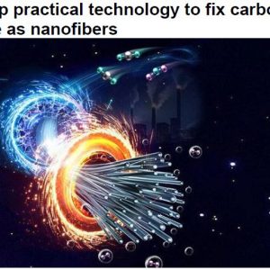 Develop practical technology to fix carbon dioxide as nanofibers