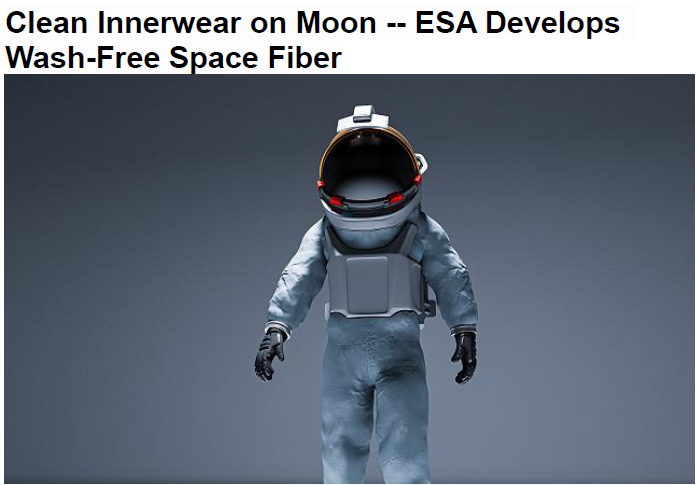 Read more about the article Clean Innerwear on Moon — ESA Develops Wash-Free Space Fiber