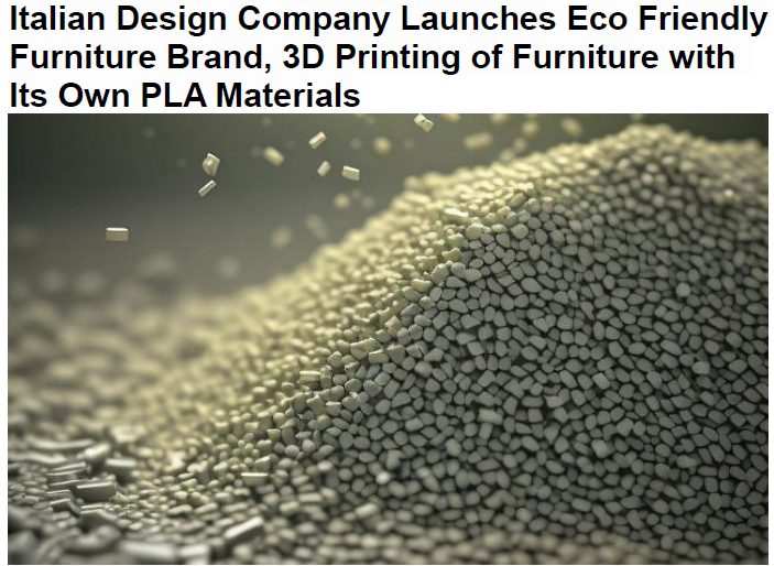 Read more about the article Italian Design Company Launches Eco Friendly Furniture Brand, 3D Printing of Furniture with Its Own PLA Materials