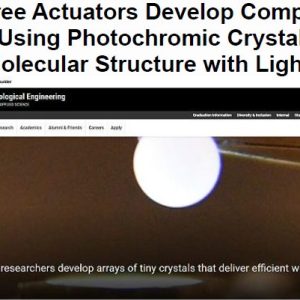Battery-Free Actuators Develop Composite Materials Using Photochromic Crystals That Change Molecular Structure with Light