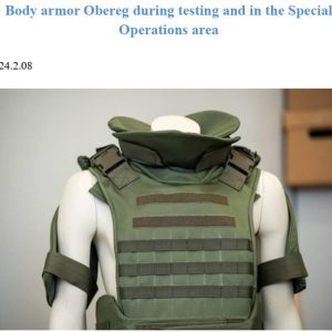 Body armor Obereg during testing and in the Special Operations area