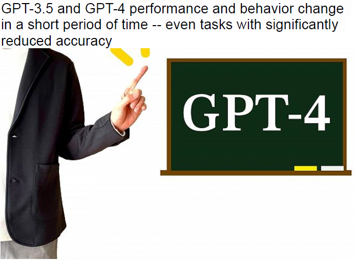 Read more about the article GPT-3.5 and GPT-4 performance and behavior change in a short period of time — even tasks with significantly reduced accuracy