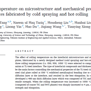 Effect of rolling temperature on microstructure and mechanical properties of Ti/steel clad plates fabricated by cold spraying and hot-rolling