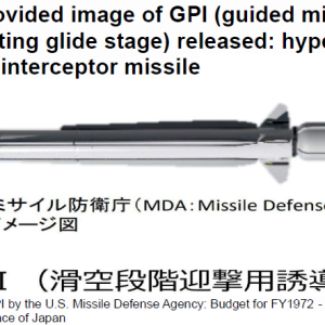 MDA-provided image of GPI (guided missile for intercepting glide stage) released hypersonic weapon interceptor missile
