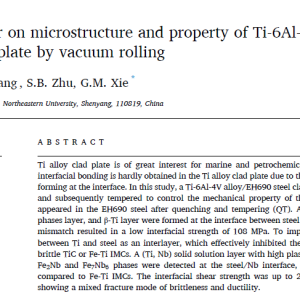 Effect of Nb interlayer on microstructure and property of Ti-6Al-4V/690 MPa grade steel clad plate by vacuum rolling