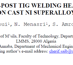 EFFECT OF PRE-POST TIG WELDING HEAT TREATMENT ON CAST NI SUPERALLOY