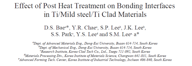 Read more about the article Effect of Post Heat Treatment on Bonding Interfaces in Ti/Mild steel/Ti Clad Materials