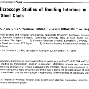 Electron Microscopy Studies of Bonding Interface in Explosively Welded Ti/Steel Clads
