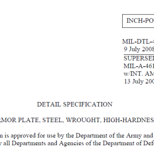 MIL-DTL-46100E ARMOR PLATE, STEEL, WROUGHT, HIGH-HARDNESS