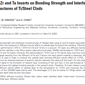 Effect of Zr and Ta Inserts on Bonding Strength and Interfacial Microstructures of Ti/Steel Clads