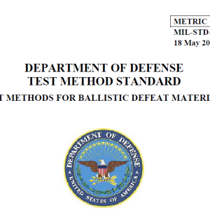 MIL-STD-3038 DEPARTMENT OF DEFENSE TEST METHODS FOR BALLISTIC DEFEAT MATERIALS