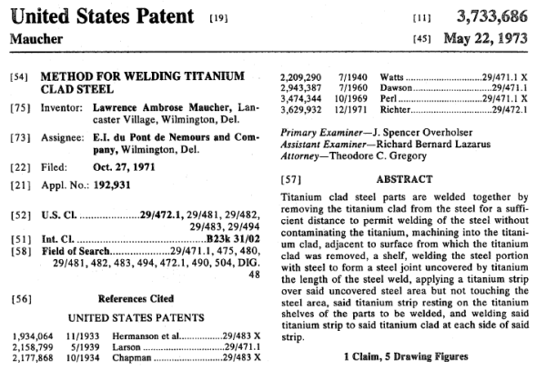 METHOD FOR WELDING TTANIUM CLAD STEEL