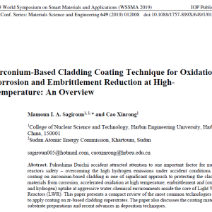 Zirconium-Based Cladding Coating Technique for Oxidation, Corrosion and Embrittlement Reduction at High-Temperature An Overview