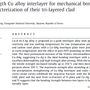 Design of high strength Cu alloy interlayer for mechanical bonding Ti to steel and characterization of their tri-layered clad