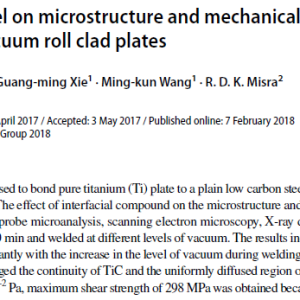 Effect of vacuum level on microstructure and mechanical properties of titanium–steel vacuum roll clad plates