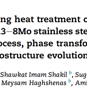 Study of direct aging heat treatment of additively manufactured PH13-8Mo stainless steel role of the manufacturing process, phase transformation kinetics, and microstructure evolution