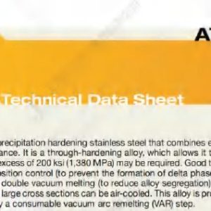 ATI 13-8 Alloy Technical Data Sheet