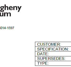 Alloy 13-8 Plate Exceptions (AMS 5629F)