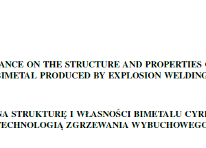 THE EFFECT OF STAND-OFF DISTANCE ON THE STRUCTURE AND PROPERTIES OF ZIRCONIUM – CARBON STEEL BIMETAL PRODUCED BY EXPLOSION WELDING