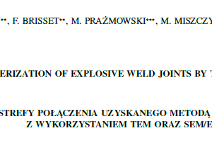 CHARACTERIZATION OF EXPLOSIVE WELD JOINTS BY TEM AND SEM/EBSD