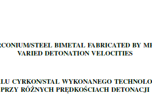 MECHANICAL PROPERTIES OF ZIRCONIUM/STEEL BIMETAL FABRICATED BY MEANS OF EXPLOSIVE WELDING AT VARIED DETONATION VELOCITIES