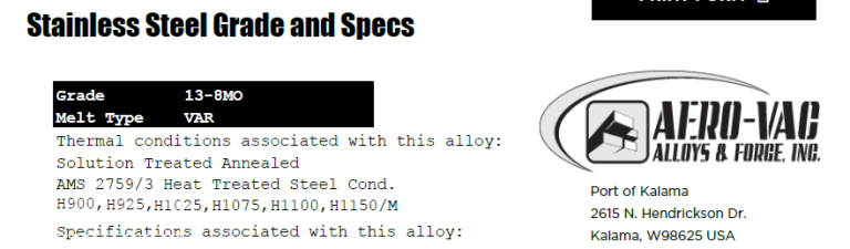 Read more about the article Stainless Steel Grade and Specs