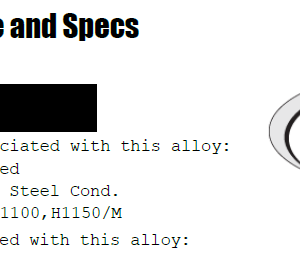 Stainless Steel Grade and Specs