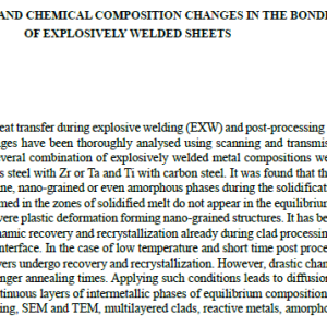 MICROSTRUCTURAL AND CHEMICAL COMPOSITION CHANGES IN THE BONDING ZONE OF EXPLOSIVELY WELDED SHEETS