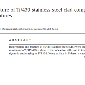Deformation and fracture of Ti/439 stainless steel clad composite at intermediate temperatures