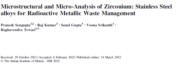 Microstructural and Micro-Analysis of Zirconium Stainless Steel alloys for Radioactive Metallic Waste Management