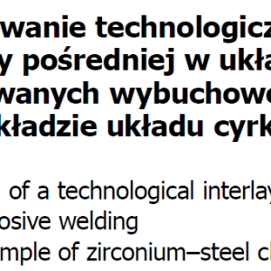 application of a technological interlayer in the explosive welding on the example of zirconium–steel clad