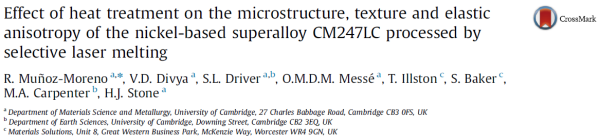 Effect of heat treatment on the microstructure, texture and elastic anisotropy of the nickel-based superalloy CM247LC processed by selective laser melting