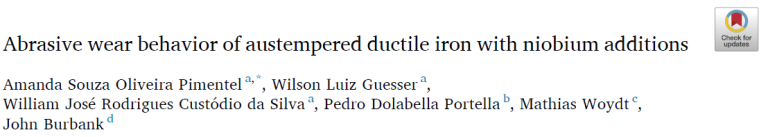 Read more about the article Abrasive wear behavior of austempered ductile iron with niobium additions