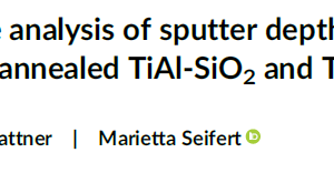XPS chemical state analysis of sputter depth profiling measurements for annealed TiAl-SiO2 and TiAl-W layer stacks