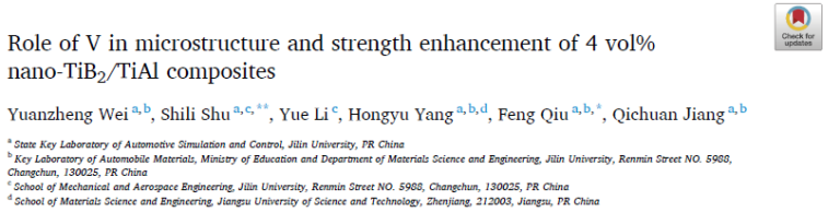 Read more about the article Role of V in microstructure and strength enhancement of 4 vol% nano-TiB2_TiAl composites