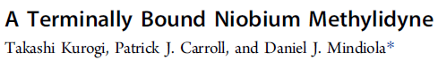 Read more about the article A Terminally Bound Niobium Methylidyne