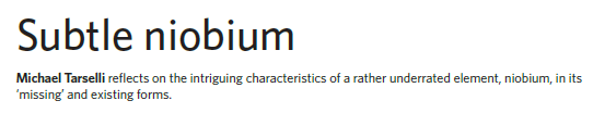 Read more about the article .Subtle niobium