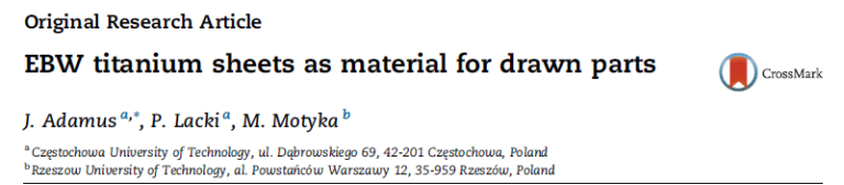 Read more about the article EBW titanium sheets as material for drawn parts